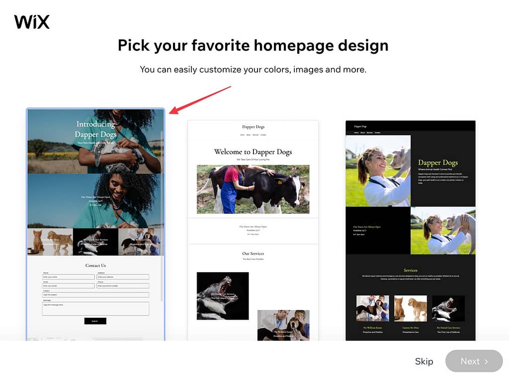 Using a pre-made homepage design