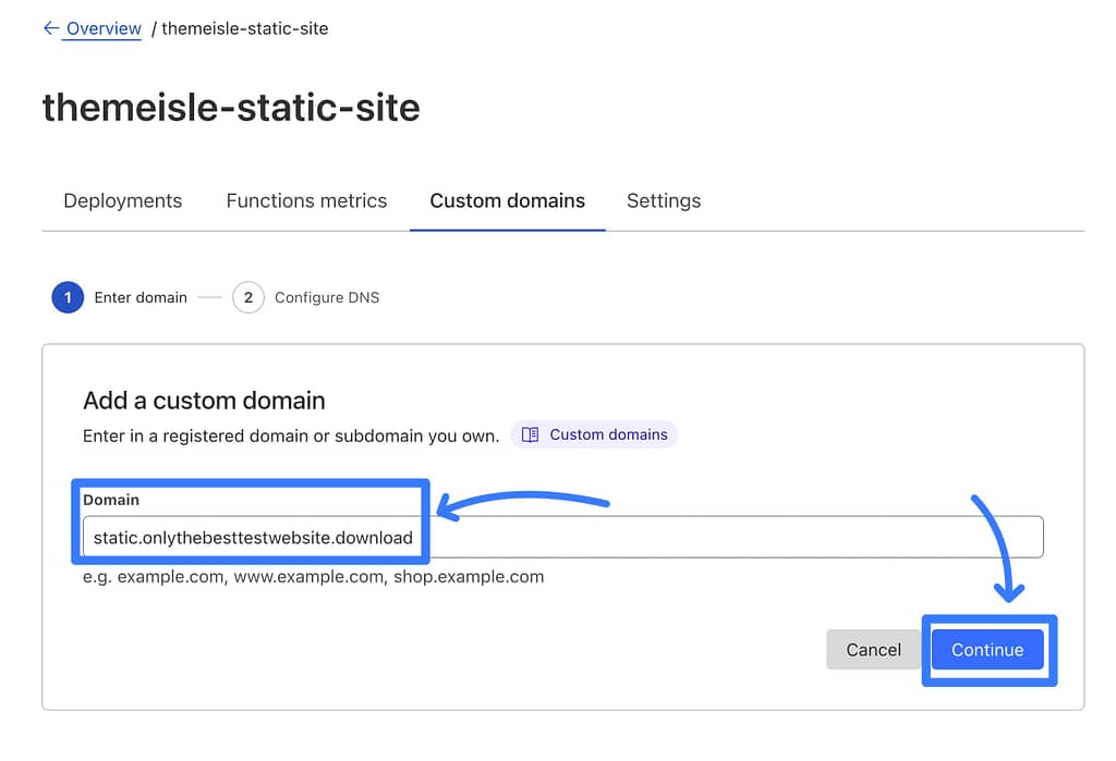 Add your custom domain name to Cloudflare Pages