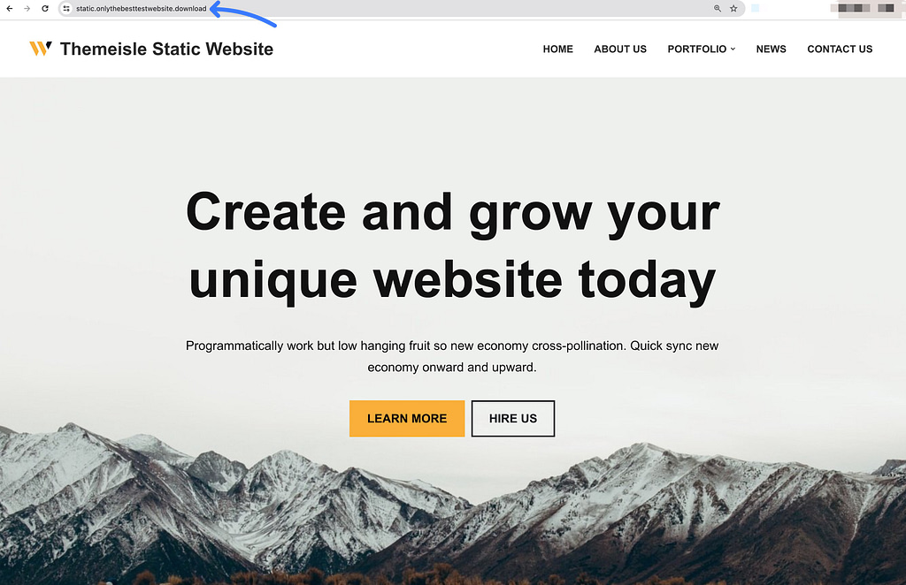 Your finished static WordPress website