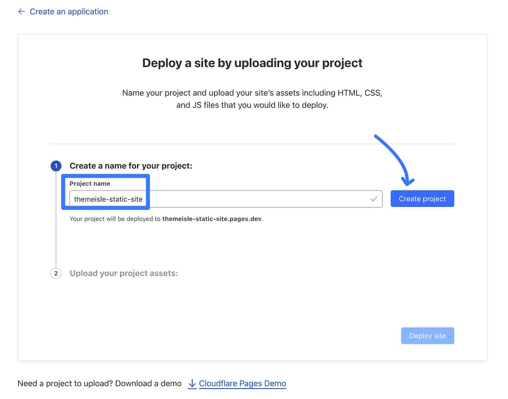 Create a new Cloudflare Pages project