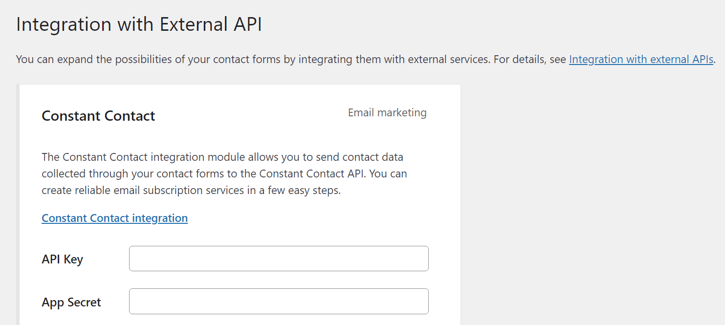 Integrating Constant Contact with Contact Form 7.