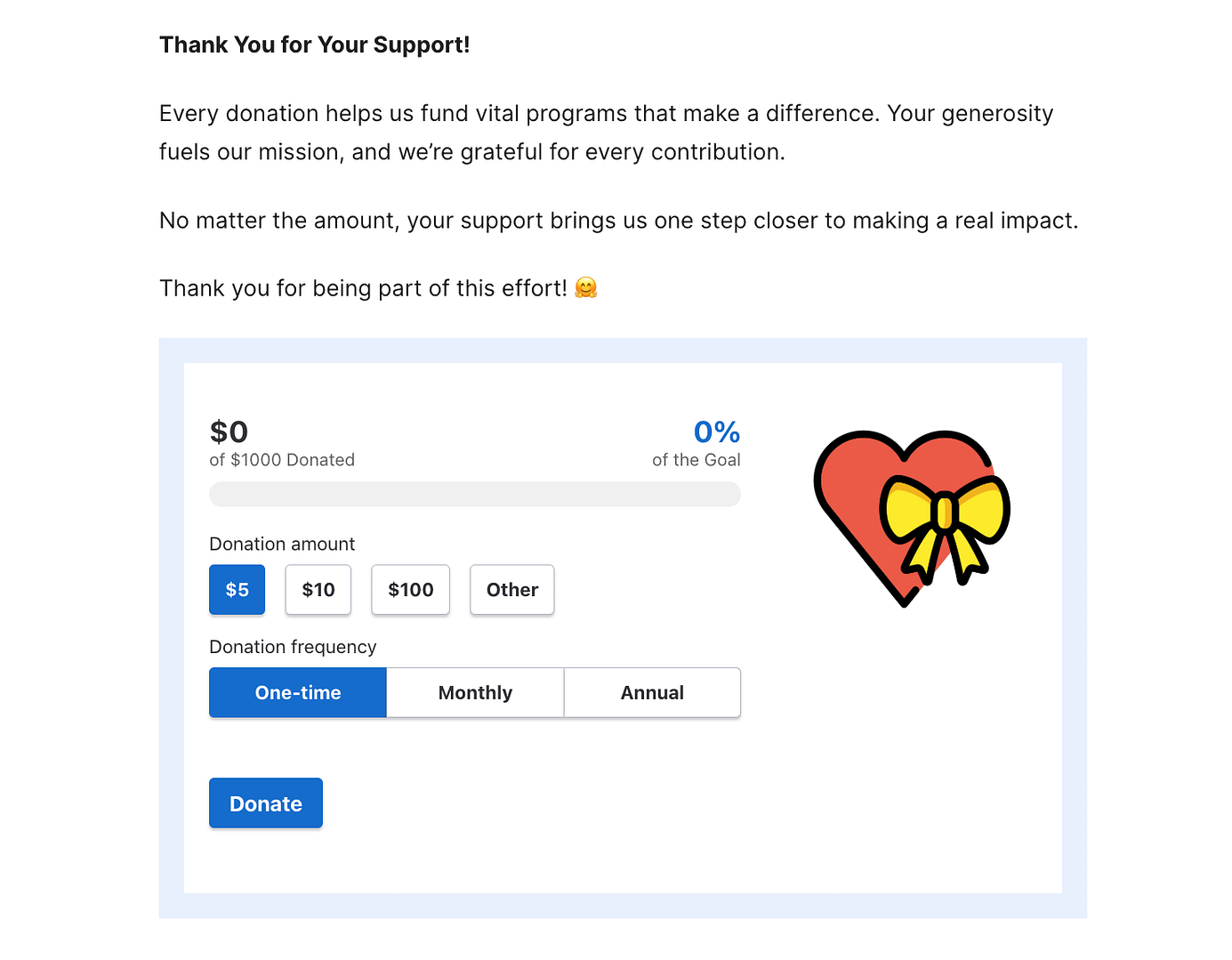 fancy donation form