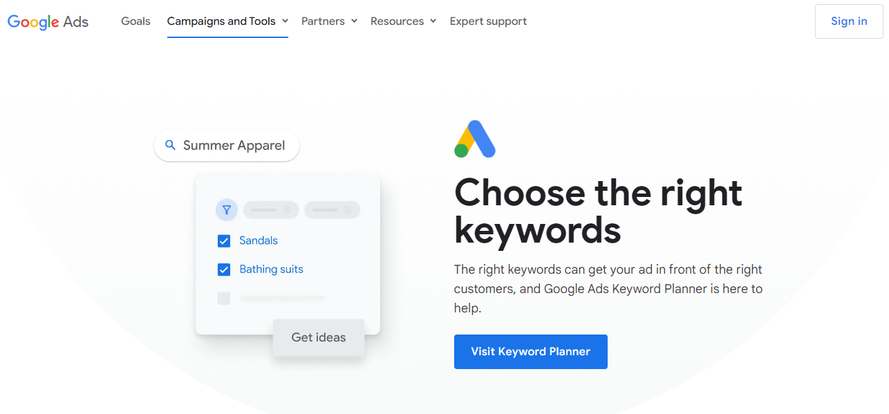 Google keyword planner.