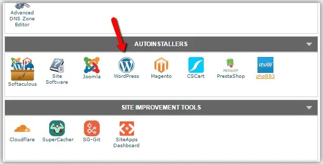 how to install WordPress through auto installer