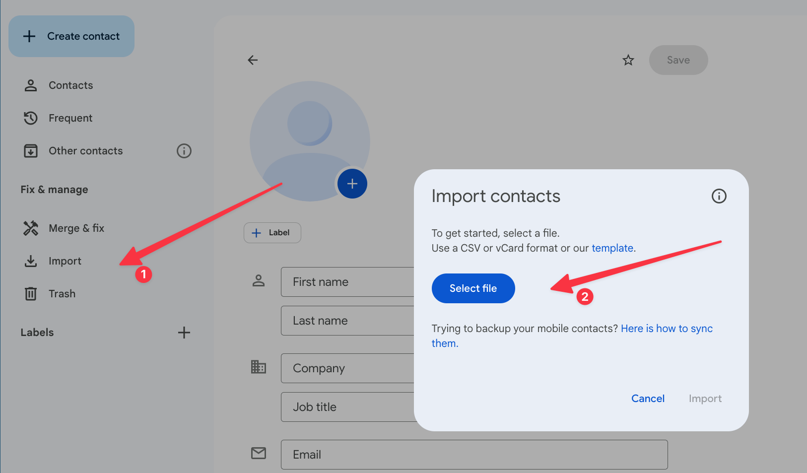 import contacts