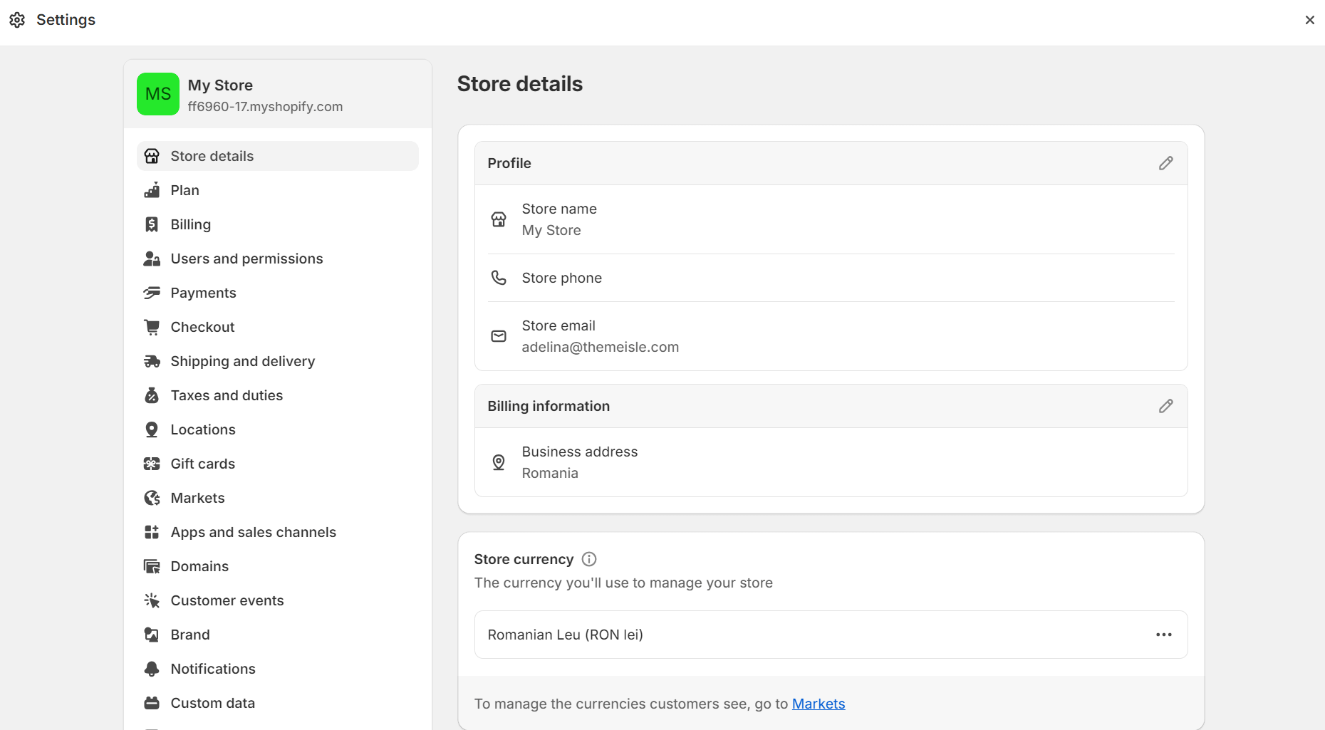 Shopify Tutorial: Settings.