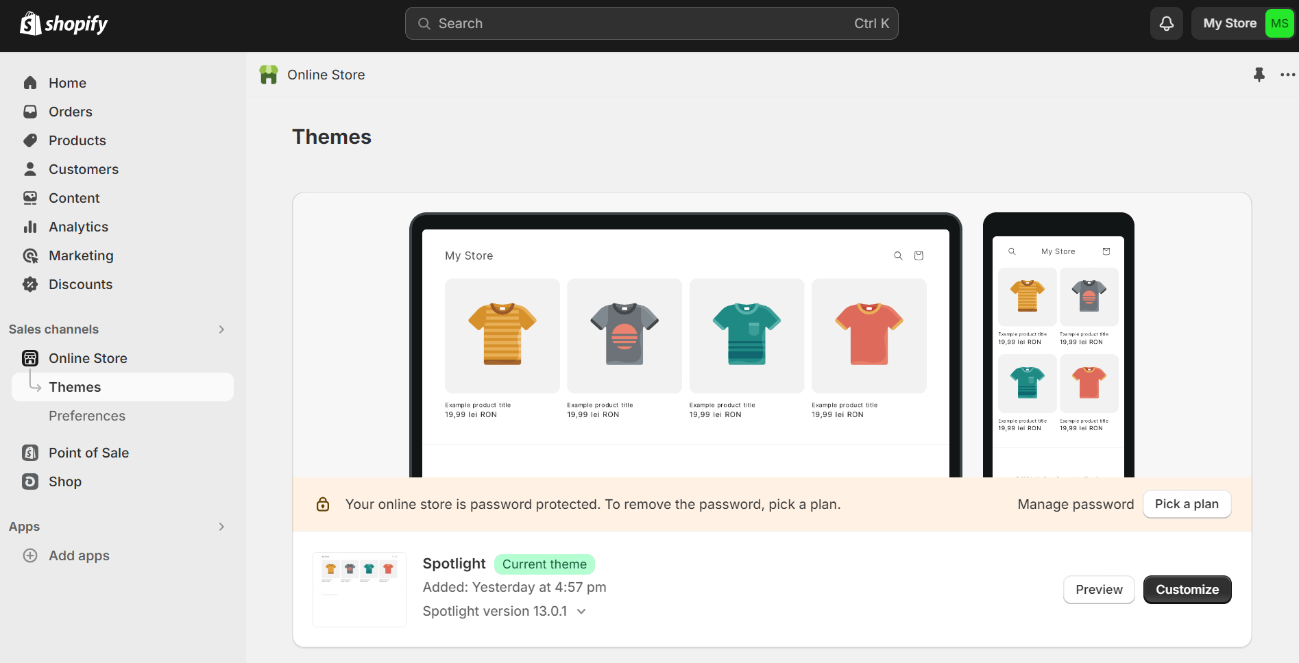 Shopify themes.