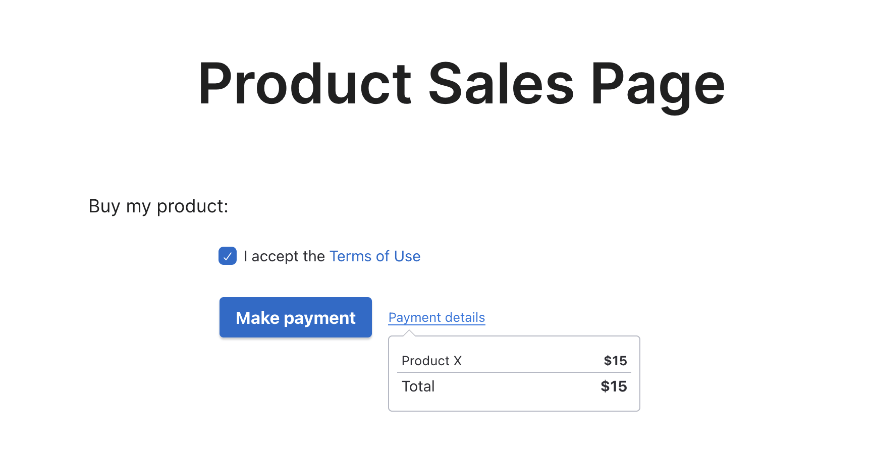 Examining the frontend preview of the payment form.